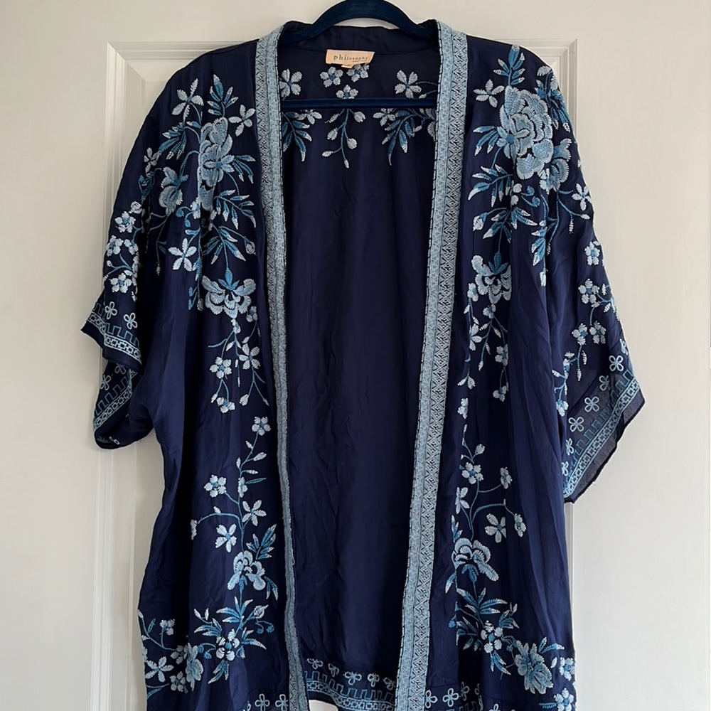 Philosophy Embroidered Cover-up top